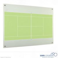 Campo di tennis su lavagna in vetro 45x60 cm