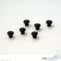 Set da 6 magneti tondi di colore nero. 10 mm.