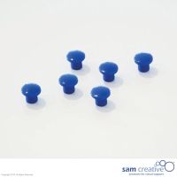 Set da 6 magneti tondi di colore blu. 10 mm.