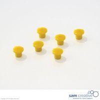 Set da 6 magneti tondi di colore giallo. 10 mm.
