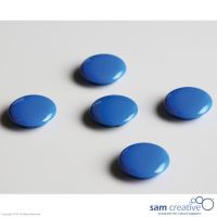 Set da 5 magneti tondi di colore blu. 30 mm.