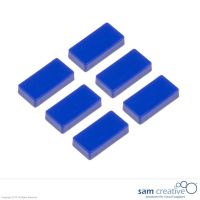 Rettangoli magnetici blu 12x24 mm (Set da 6)
