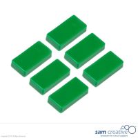 Rettangoli magnetici verde 12x24 mm (Set da 6)